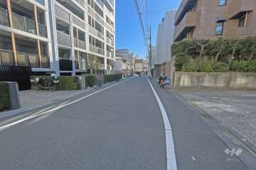 敷地南側の前面道路（西側から）