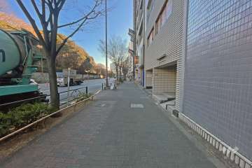 敷地の北側前面道路（西側から）
