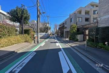 敷地北側の前面道路（西側から）