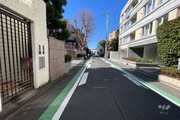 敷地の南側前面道路（東側から）