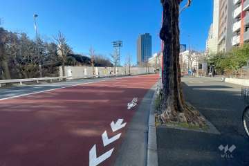 敷地南東側の前面道路　