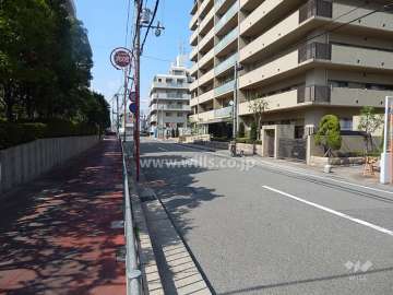 敷地西側の前面道路
