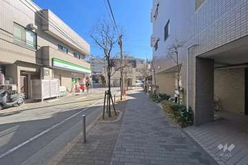 敷地北側の前面道路（西側から）