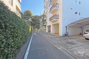 敷地北側の前面道路（西側から）