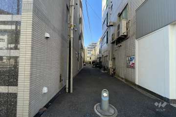 敷地の北側前面道路（西側から）