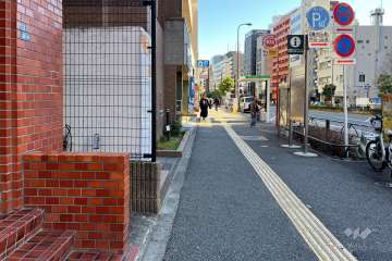 敷地の南側前面道路（西側から）