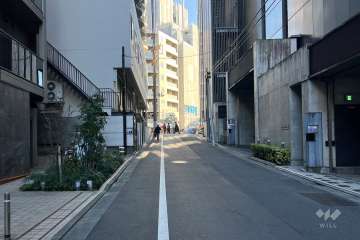 敷地の西側前面道路（北側から）