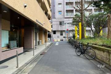 敷地の西側前面道路（北側から）