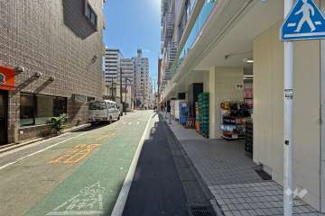 敷地東側の前面道路（北側から）