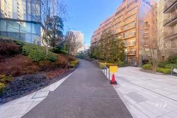 敷地西側の前面道路（南側から）
