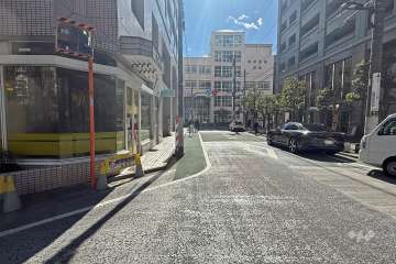 敷地西側の前面道路（北側から）