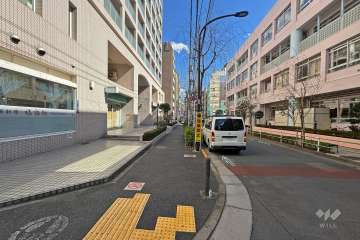 敷地南側の前面道路（西側から）