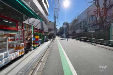 敷地の西側前面道路（北側から）