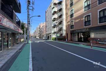 敷地の北側前面道路（西側から）