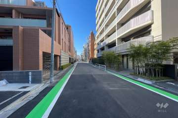 敷地の南側前面道路（東側から）