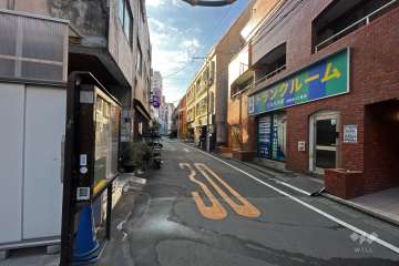 敷地東側の前面道路（北側から）