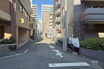 敷地の西側前面道路（南側から）
