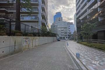 敷地の西側前面道路（南側から）