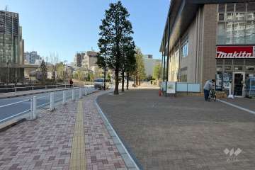 敷地の東側前面道路（北側から）