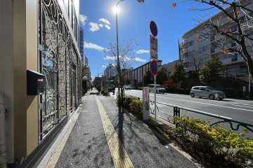 敷地西側の前面道路（北側から）