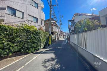 敷地の西側前面道路（北側から）