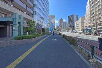 敷地の西側前面道路（北側から）