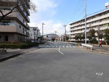 敷地北東側の前面道路（南東側から）