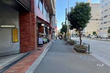 敷地の南側前面道路（西側から）