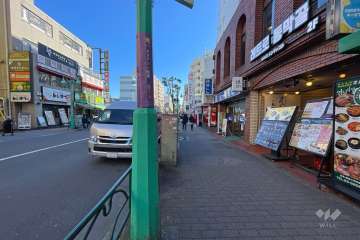 敷地の北側前面道路（西側から）