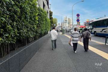 敷地の東側前面道路（南側から）