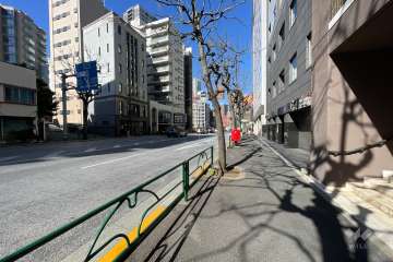 敷地西側の前面道路