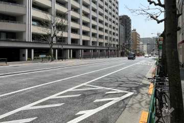 敷地の西側前面道路（北側から）