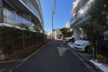 敷地の西側前面道路（北側から）