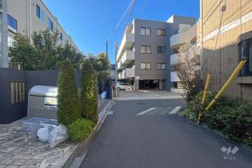 敷地の西側前面道路（北側から）