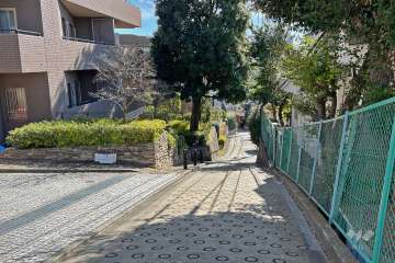 敷地西側の前面道路（北側から）