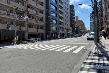 敷地の西側前面道路（北側から）