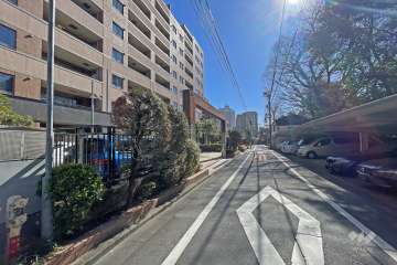 敷地の西側前面道路（北側から）