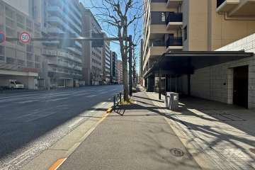 敷地東側の前面道路（北側から）