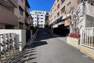 敷地の南側前面道路（東側から）