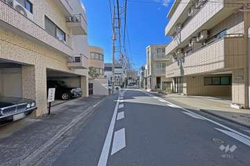 敷地の北側前面道路（西側から）