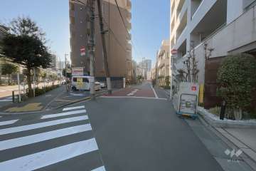 敷地の南側前面道路（東側から）