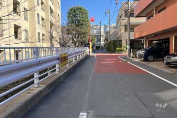 敷地の西側前面道路（北側から）