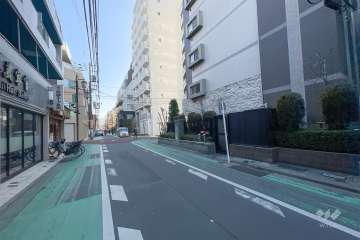 敷地東側の前面道路（北側から）