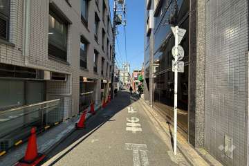 敷地西側の前面道路（南側から）