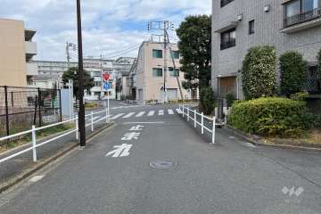 敷地の西側前面道路（南側から）