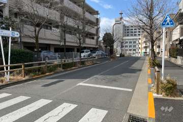 敷地の北側前面道路（東側から）