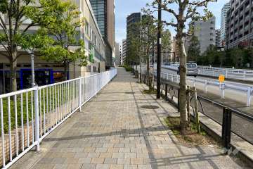 敷地西側の前面道路