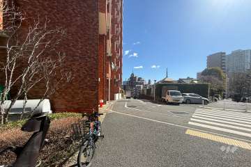 敷地南側の前面道路（西側から）