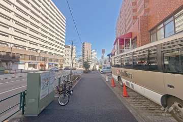 敷地北側の前面道路（西側から）