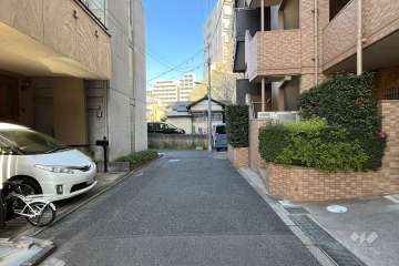 敷地の西側前面道路（南側から）